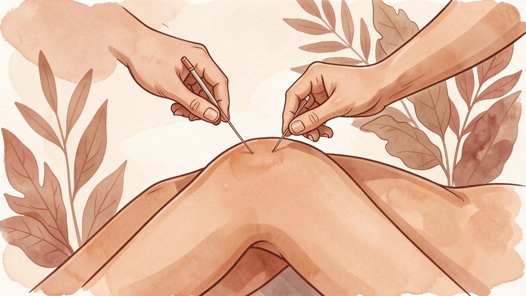 Dry needling therapy illustration for pain relief in Cary NC